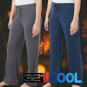 32 Degrees Women's Cool Lightweight Soft Cotton Sleep Pant - Black - X-Small